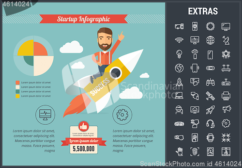 Image of Startup infographic template, elements and icons.