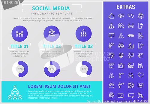 Image of Social media infographic template, elements, icons