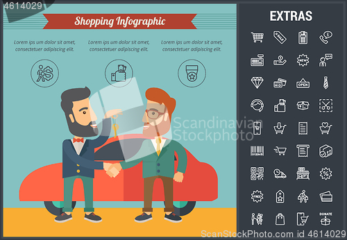 Image of Shopping infographic template, elements and icons.