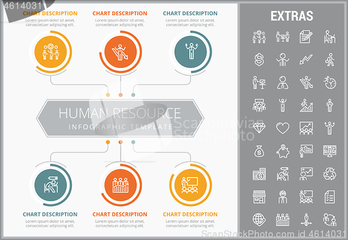 Image of Human resource infographic template and elements.