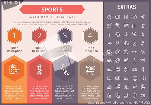 Image of Sports infographic template, elements and icons.