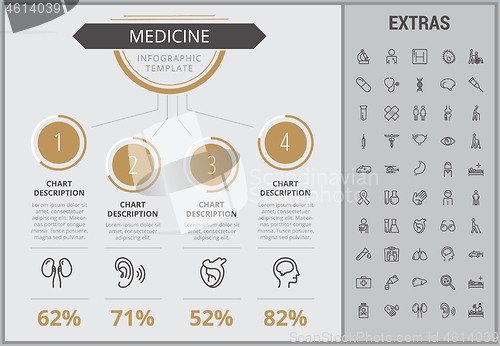 Image of Medicine infographic template, elements and icons.