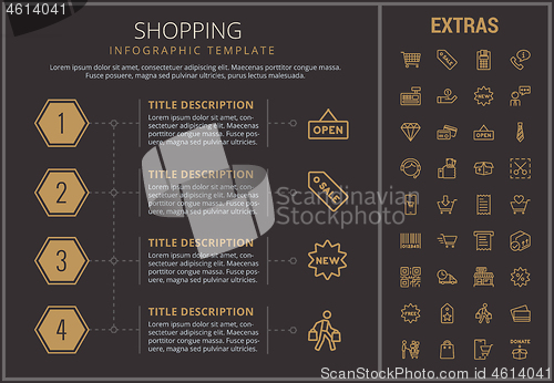 Image of Shopping infographic template, elements and icons.