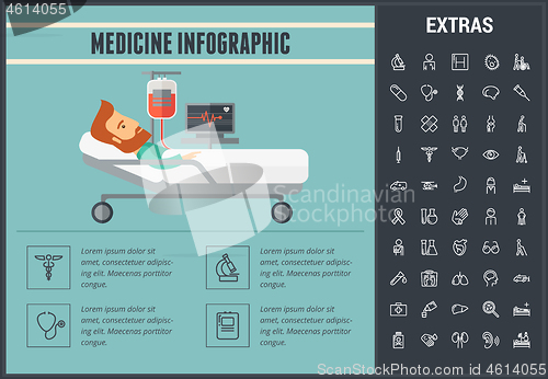 Image of Medicine infographic template, elements and icons.