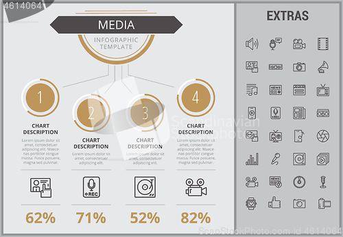 Image of Media infographic template, elements and icons.