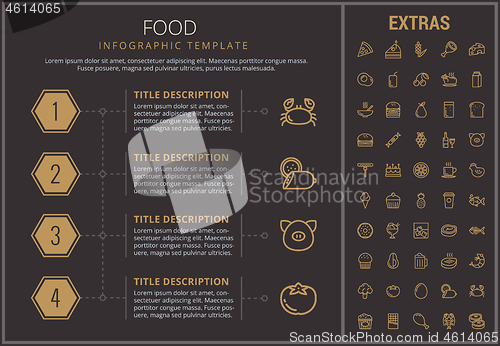 Image of Food infographic template, elements and icons.