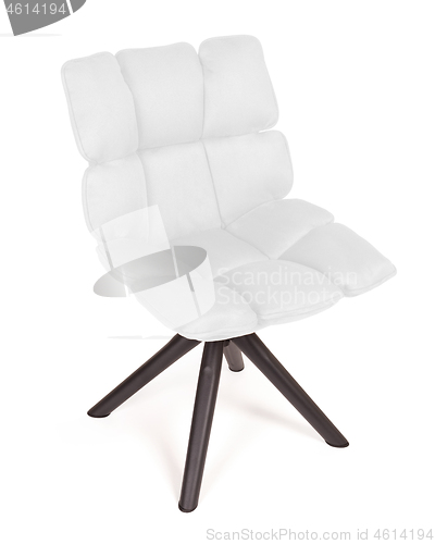Image of Modern chair made from suede and metal - White