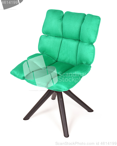 Image of Modern chair made from suede and metal - Green