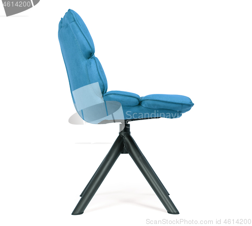 Image of Modern chair made from suede and metal - Blue