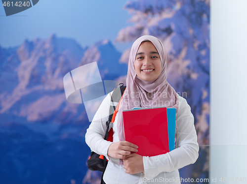 Image of portrait of middle eastern female student or teenager