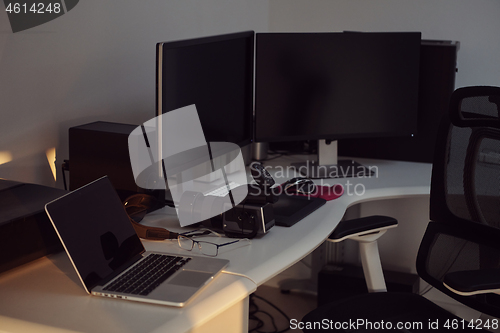 Image of home office workplace dual screen