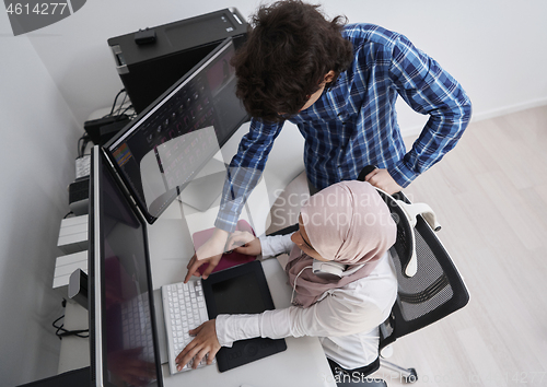 Image of creative professionals team at modern office