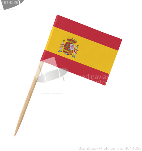 Image of Small paper Spanish flag on wooden stick