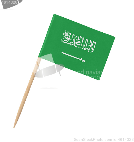 Image of Small paper flag of Saudi Arabia on wooden stick