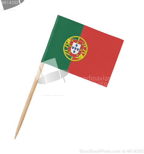 Image of Small paper Portugese flag on wooden stick