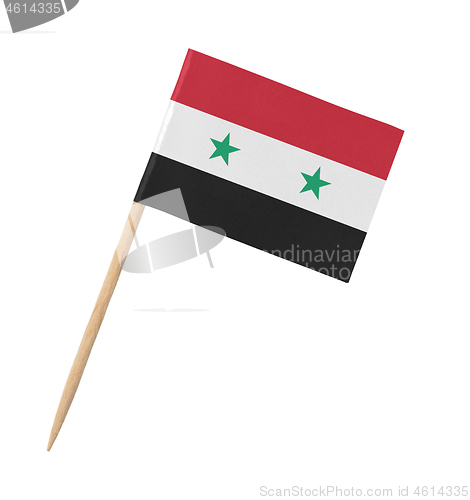 Image of Small paper Syrian flag on wooden stick