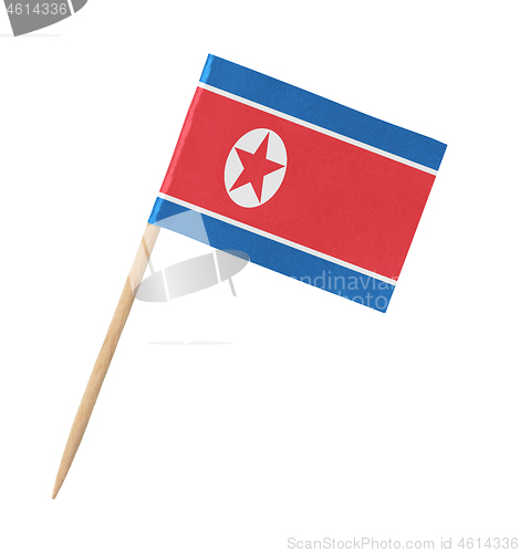 Image of Small paper North Korean flag on wooden stick