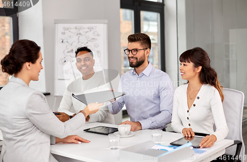 Image of recruiters having job interview with employee