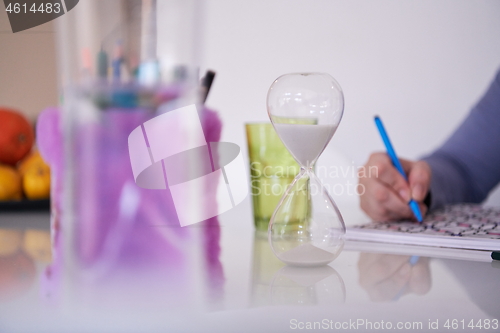 Image of Mother and little daughter  playing together  drawing creative a