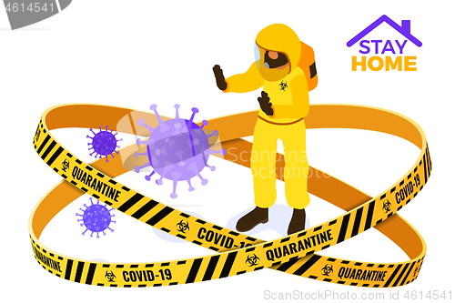 Image of covid-19 quarantine stay home doctor stop coronavirus