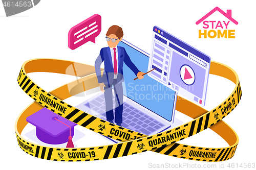 Image of covid-19 quarantine stay home online education