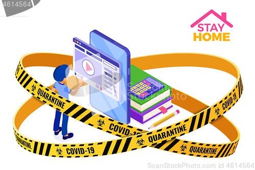 Image of covid-19 quarantine stay home distance education