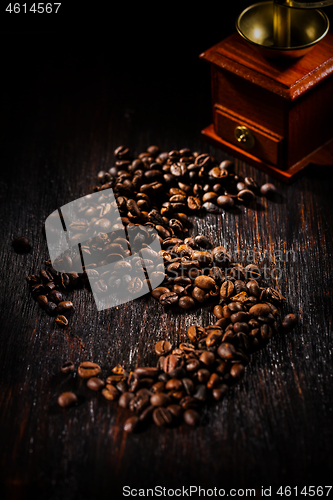 Image of Coffee beans on dark background