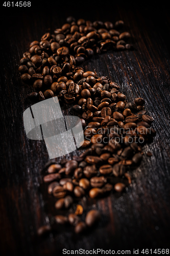 Image of Coffee beans on dark background