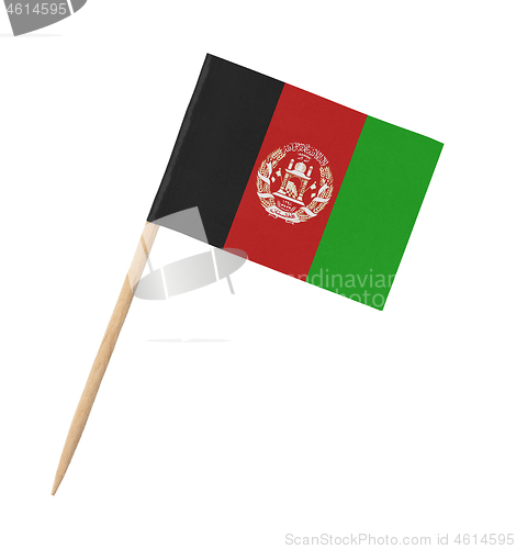 Image of Small paper Afghan flag on wooden stick