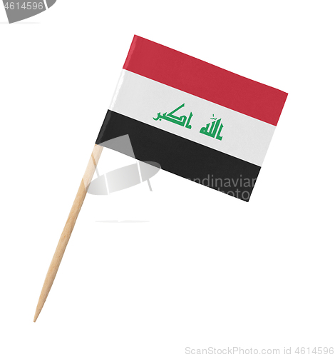 Image of Small paper Iraqi flag on wooden stick