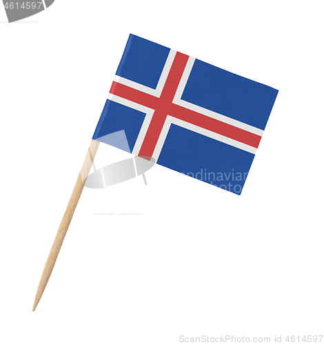 Image of Small paper flag of Iceland on wooden stick