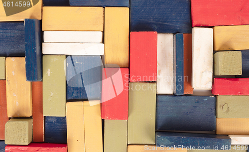 Image of Vintage wooden blocks isolated