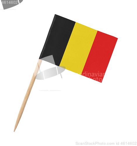 Image of Small paper Belgium flag on wooden stick