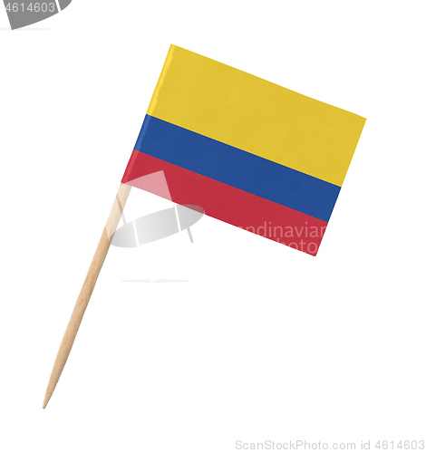 Image of Small paper Colombian flag on wooden stick