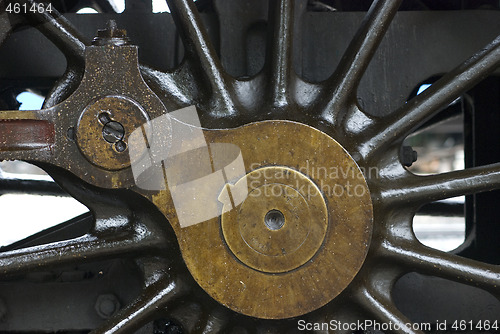 Image of Wheel detail of steam engine