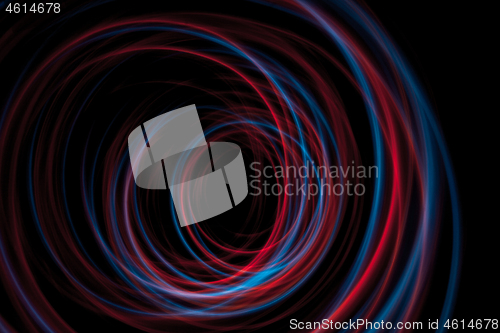 Image of multicolor led light painting round trails abstract background