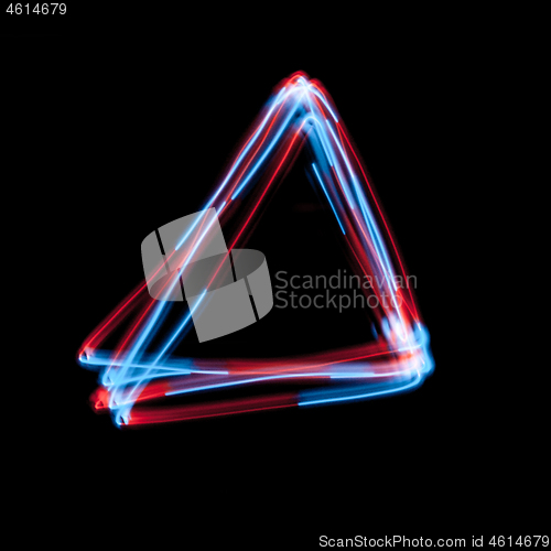 Image of fluorescent lamps in the form of a triangle