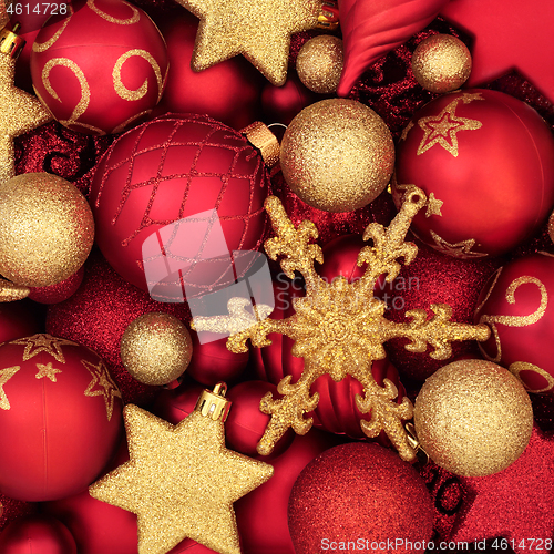 Image of Red and Gold Christmas Tree Decorations