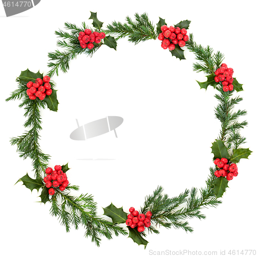 Image of Christmas Holly and Juniper Wreath 