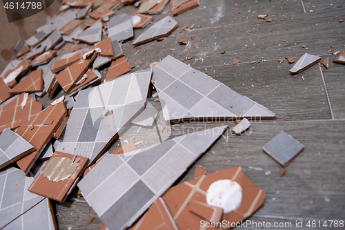 Image of pile of ceramic tiles