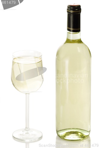 Image of Wine bottle and glass