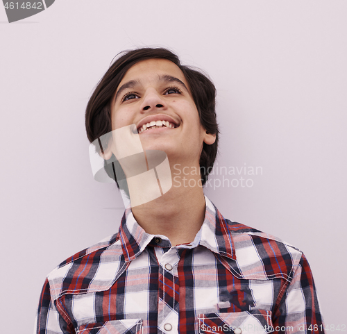 Image of portrait  arab teenager on white background