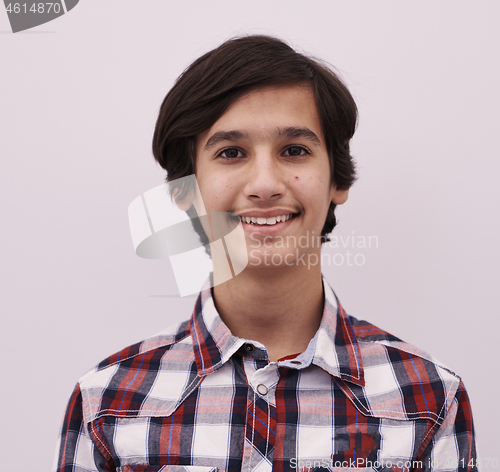 Image of portrait  arab teenager on white background