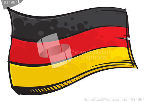 Image of Painted Germany flag waving in wind