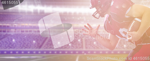 Image of American football Player running with the ball