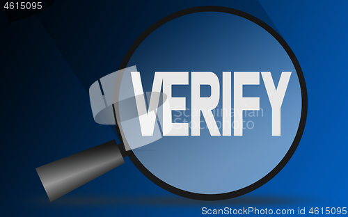 Image of Verify word with magnifying glass