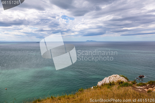 Image of beautiful outlook over the ocean New Zealand