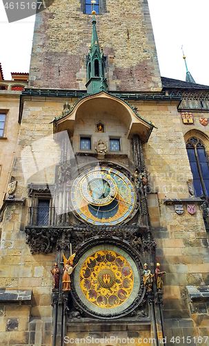 Image of Old Town Hall Tower with Astronomical Clock in Prague