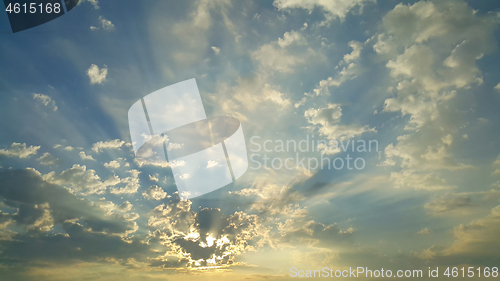 Image of Sky with clouds and morning sunlight