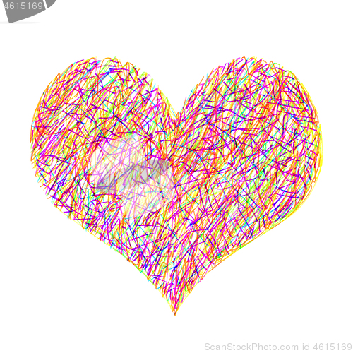 Image of Abstract bright colorful heart on white background